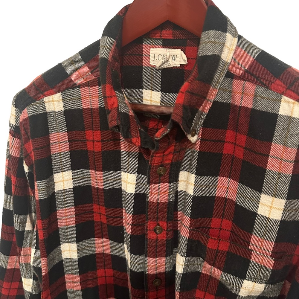 J. Crew Plaid Cotton LS Shirt L